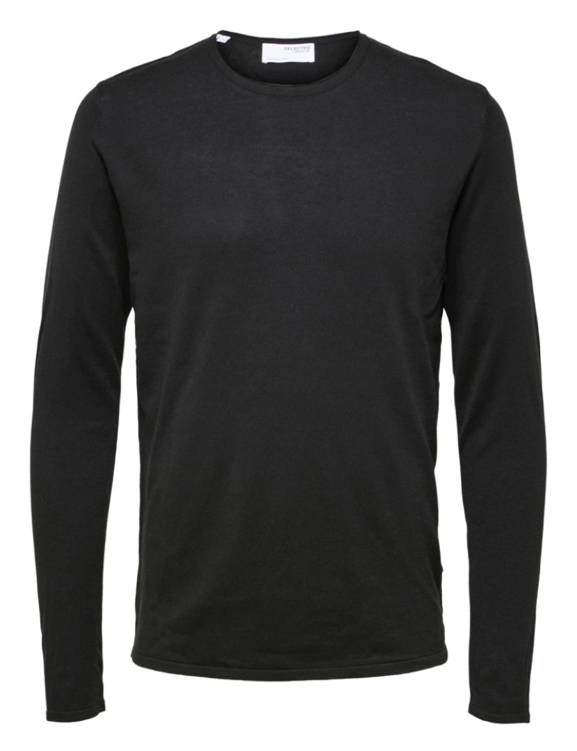 imagem de Selected Rocks Knit Crew Neck Zwart Negro1