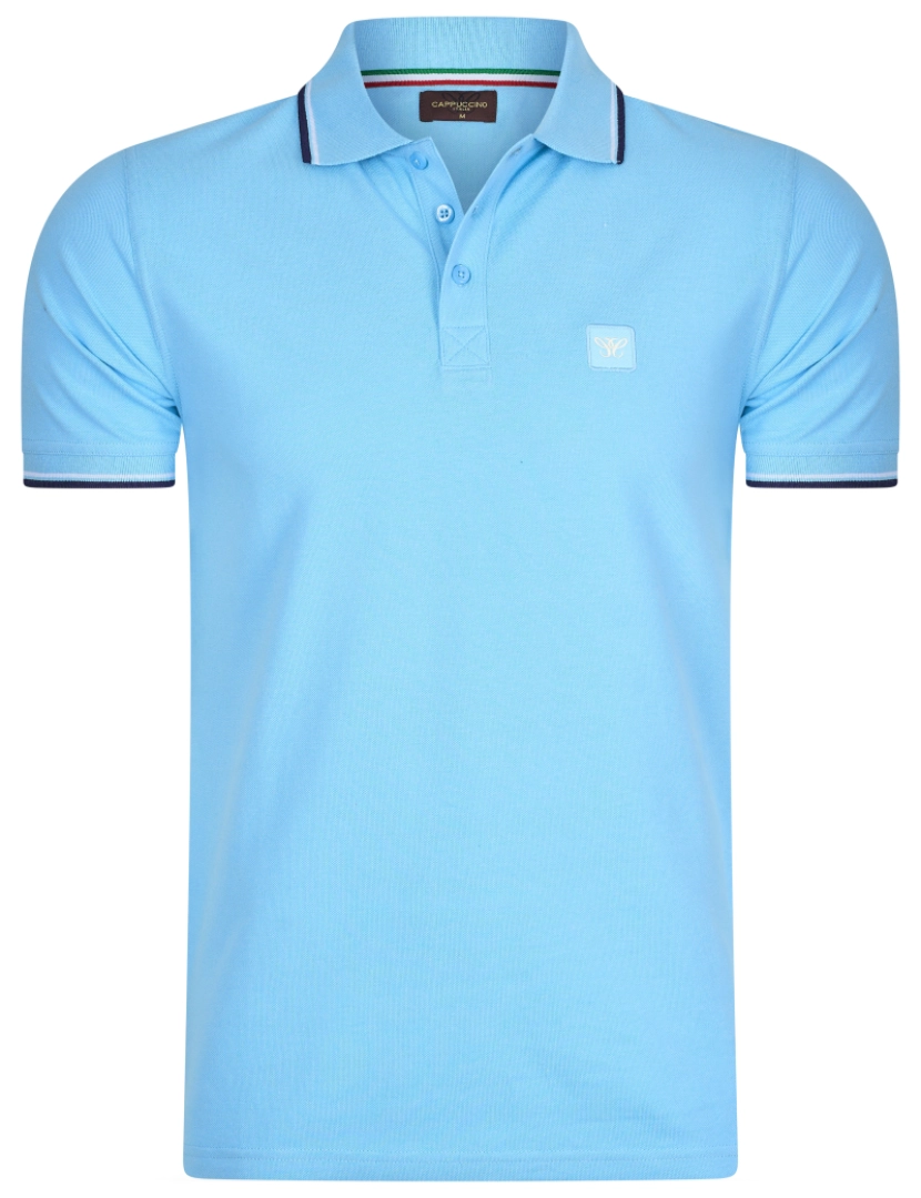 imagem de Cappuccino Italia Polo Applique Pique Azul2