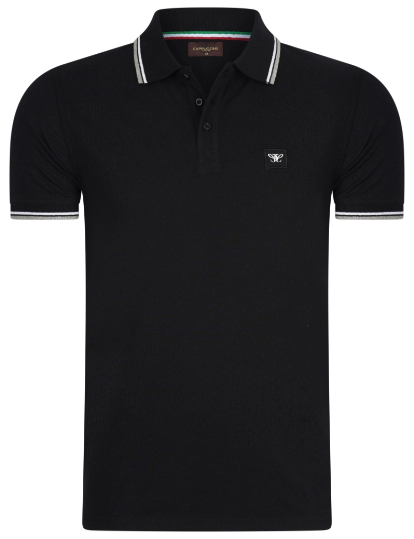 Cappuccino Italia - Cappuccino Italia Polo Applique Pique Negro