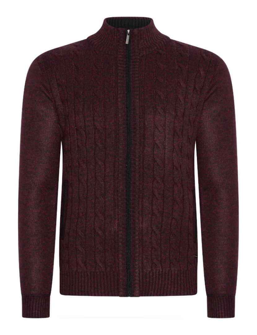 imagem de Cappuccino Italia Cable Cardigan Burgundy Vermelho2