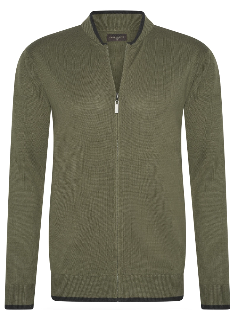 imagem de Cappuccino Italia Full Zip Cardigan Zwart Verde1