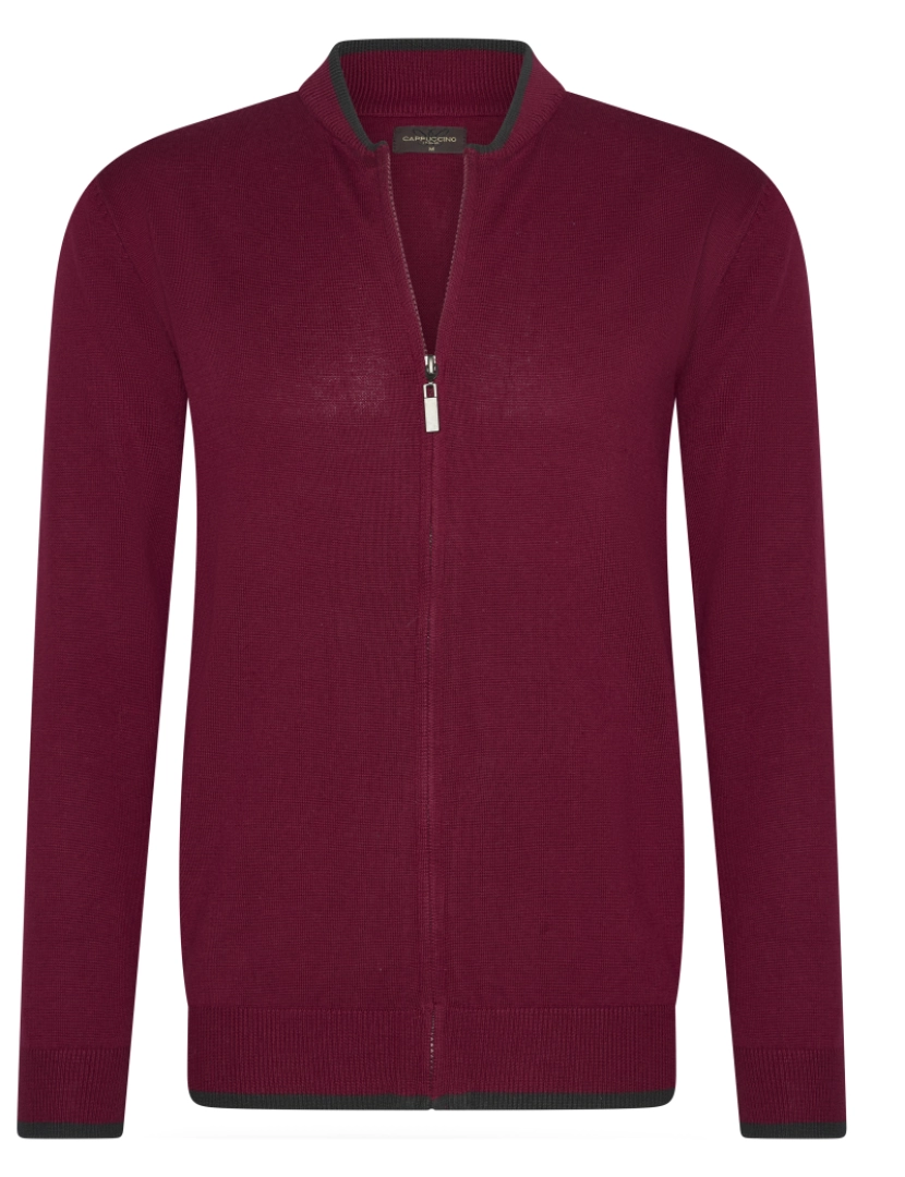 imagem de Cappuccino Italia Full Zip Cardigan Burgundy Vermelho1