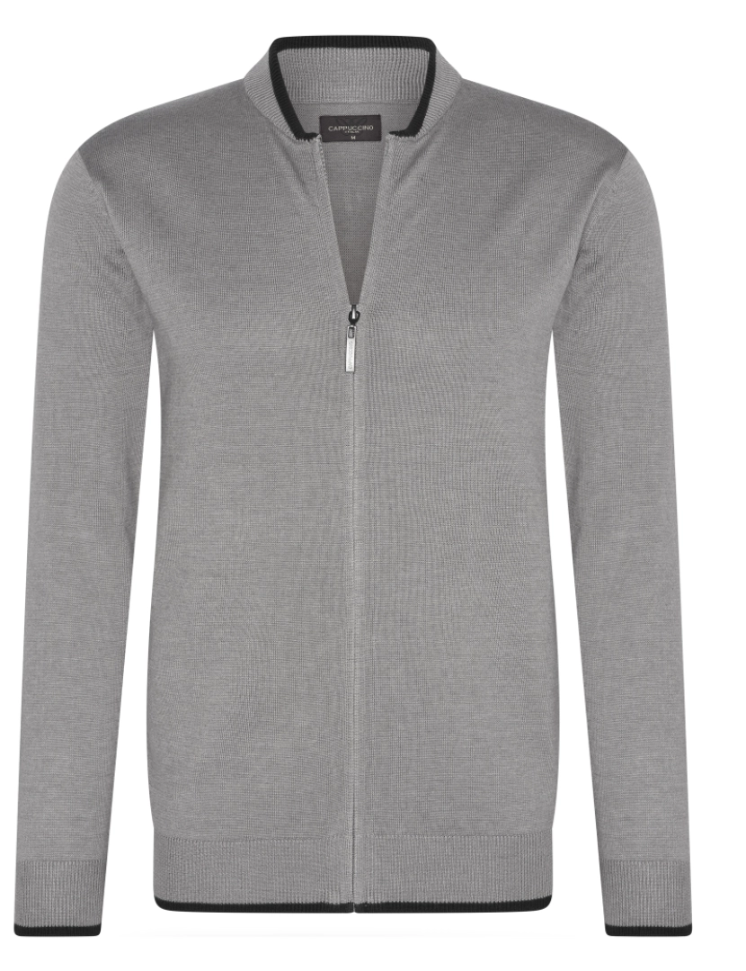 imagem de Cappuccino Italia Full Zip Cardigan Grijs Cinza1