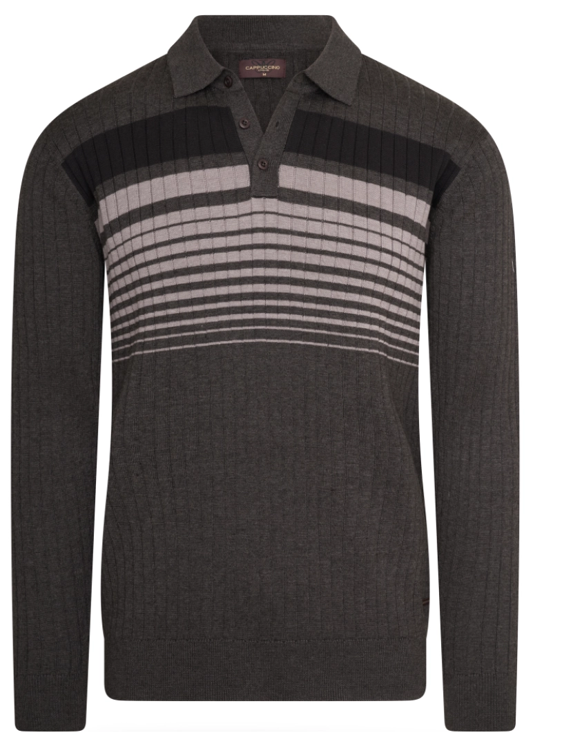 Cappuccino Italia - Cappuccino Italia L/S Knit Polo Cinza