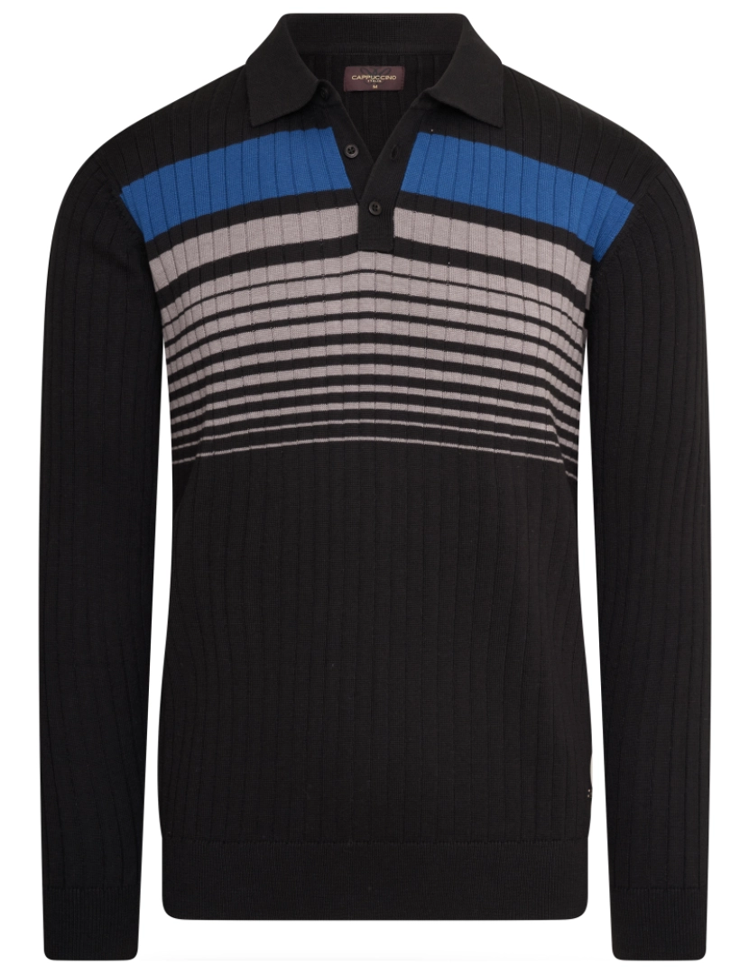 Cappuccino Italia - Cappuccino Italia L/S Knit Polo Negro