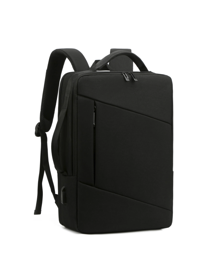 imagem de DAM Mochila para laptop com interface de carregamento USB. 30x13x42 cm. Cor preta2