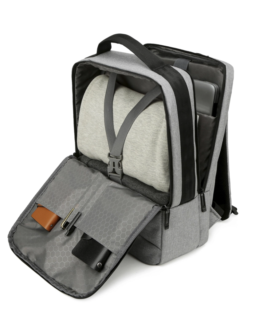 imagem de DAM Mochila para laptop com interface de carregamento USB. 30x13x42 cm. Cor preta4