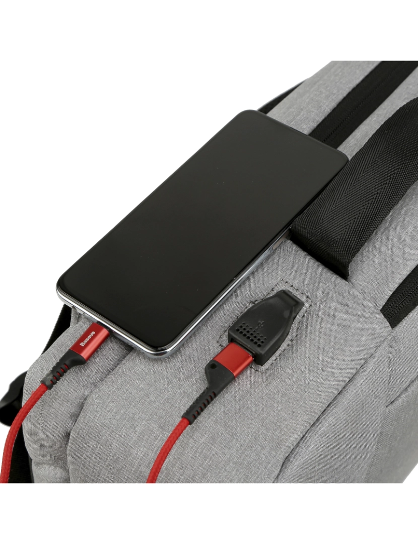 imagem de DAM Mochila para laptop com interface de carregamento USB. 30x13x42 cm. Cor preta5