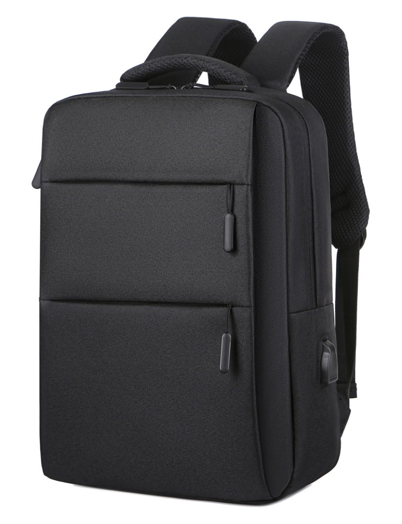 imagem de DAM Mochila para laptop com interface de carregamento USB. 30x13x44 cm. Cor preta2