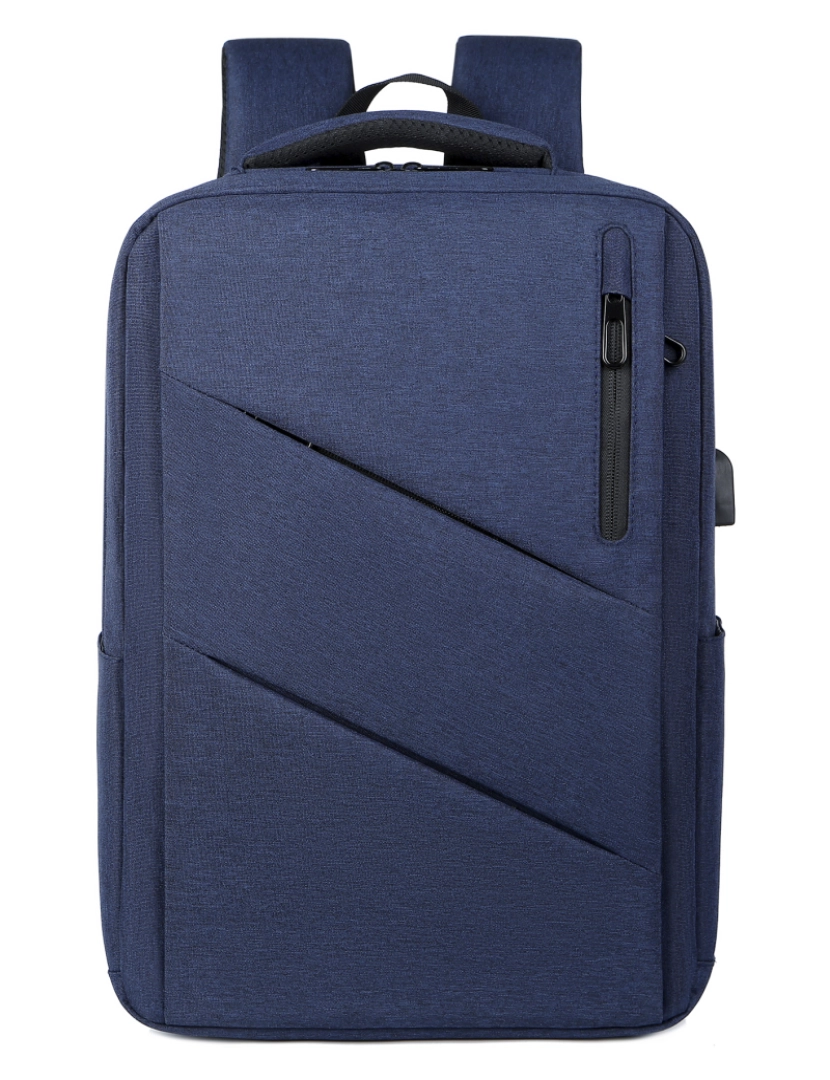 DAM - DAM Mochila para laptop com interface de carregamento USB. 30x15x47 cm. Cor azul