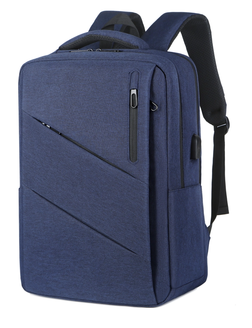 imagem de DAM Mochila para laptop com interface de carregamento USB. 30x15x47 cm. Cor azul2