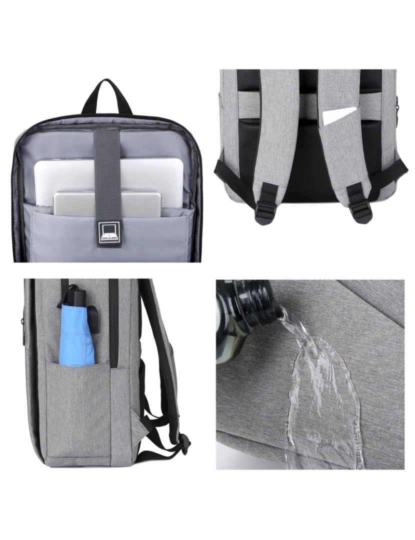 imagem de DAM Mochila para laptop com interface de carregamento USB. 30x15x47 cm. Cor azul6