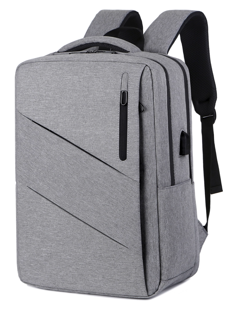 imagem de DAM Mochila para laptop com interface de carregamento USB. 30x15x47 cm. Cor cinzenta2