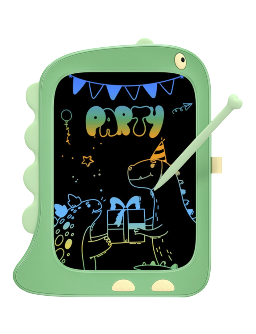 imagem de DAM Tablet LCD de escrita e desenho de 8,5 polegadas em forma de dinossauro. 18x2x23,2 cm. Cor verde1
