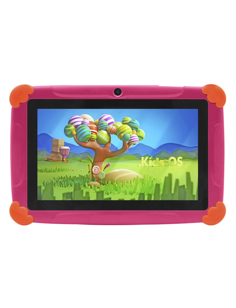 DAM - DAM Tablet infantil K77 WiFi. Sistema operacional Android 7. Tela 7'''' 1024x600px. MTK Quad Core 1 GB de RAM + 8 GB. Câmera dupla. 20x2x16,5 cm. Cor rosa