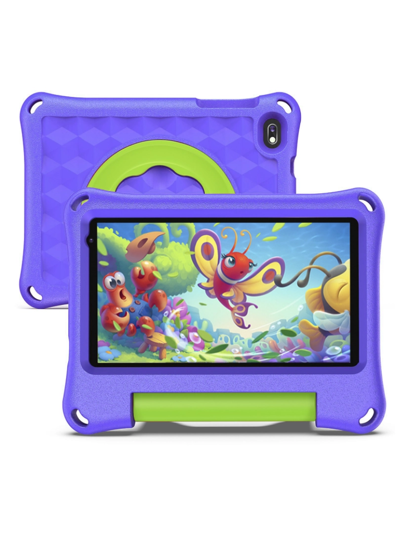 DAM - DAM Tablet infantil K718 3G WiFi. Sistema operacional Android 5.0. Tela 7'''' 1024x600px. MTK 6582 1 GB de RAM + 16 GB. Câmera dupla. 20x2x18,5cm. Cor roxo