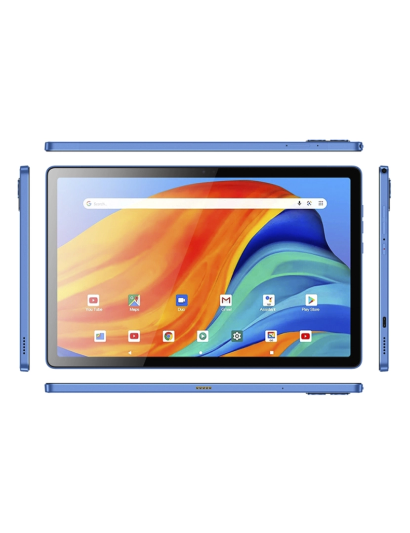 imagem de DAM Tablet infantil A104 4G + WiFi. Sistema operacional Android 12. Tela de resolução 2K de 10,36''''. Helio G85 de oito núcleos. 6 GB de RAM + 128 GB. Câmera dupla de 13 + 5 megapixels. 24,7x0,77x15,7 cm. Cor azul2