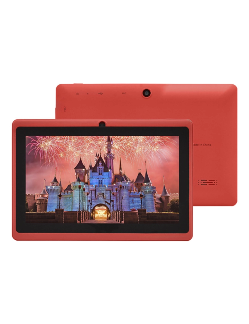 imagem de DAM Tablet Q75X PRO WiFi. Sistema operacional Android 7. Tela de 7'' 1024x600px. MTK Quad Core 1 GB de RAM + 8 GB. Câmera dupla. 18,2x1,15x12,2 cm. cor vermelha1