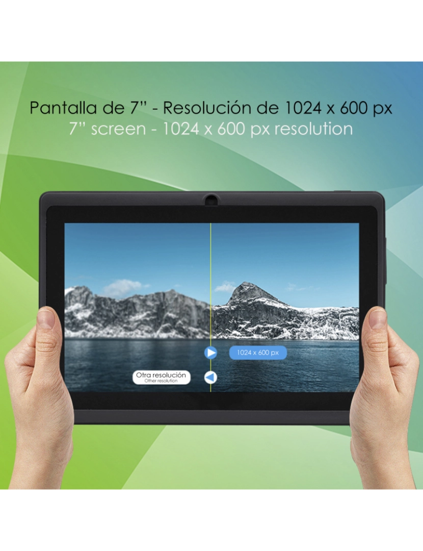 imagem de DAM Tablet Q75X PRO WiFi. Sistema operacional Android 7. Tela de 7'' 1024x600px. MTK Quad Core 1 GB de RAM + 8 GB. Câmera dupla. 18,2x1,15x12,2 cm. cor vermelha3