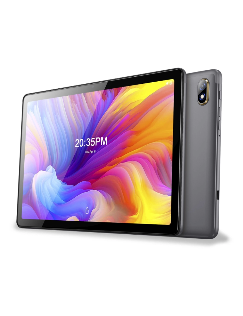 DAM - DAM Tablet Wi-Fi 4G. Sistema operacional Android 11. Tela de 10,1'' 1280x800px. SC9863A, ARM Cortex™-A55 Octa-Core, 1,6 GHz, 2 GB de RAM + 32 GB. Câmera dupla. 24x9,2x17 cm. Cor preta