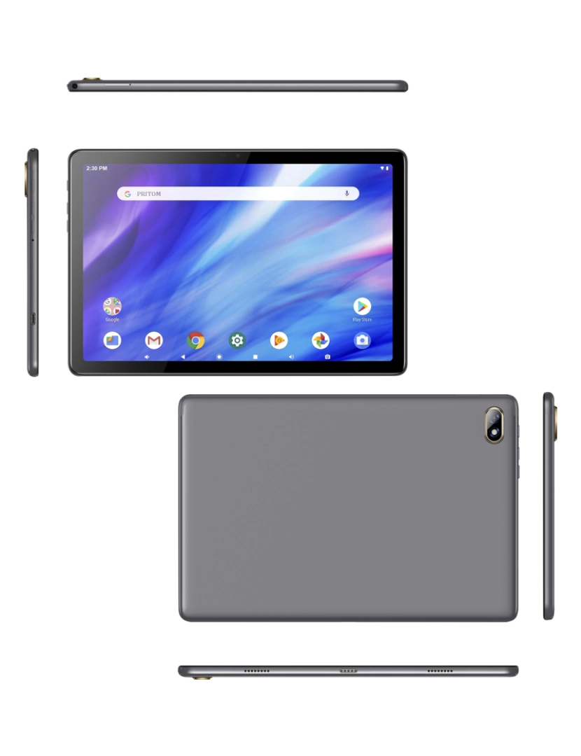 imagem de DAM Tablet Wi-Fi 4G. Sistema operacional Android 11. Tela de 10,1'' 1280x800px. SC9863A, ARM Cortex™-A55 Octa-Core, 1,6 GHz, 2 GB de RAM + 32 GB. Câmera dupla. 24x9,2x17 cm. Cor preta8