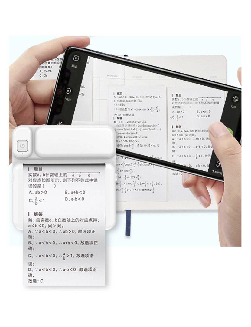imagem de DAM Impressora portátil Bluetooth C19, compatível com Android e iOS. 200 dpi. Impressão térmica, sem tinta. 8x3,8x8 cm. Cor branca4