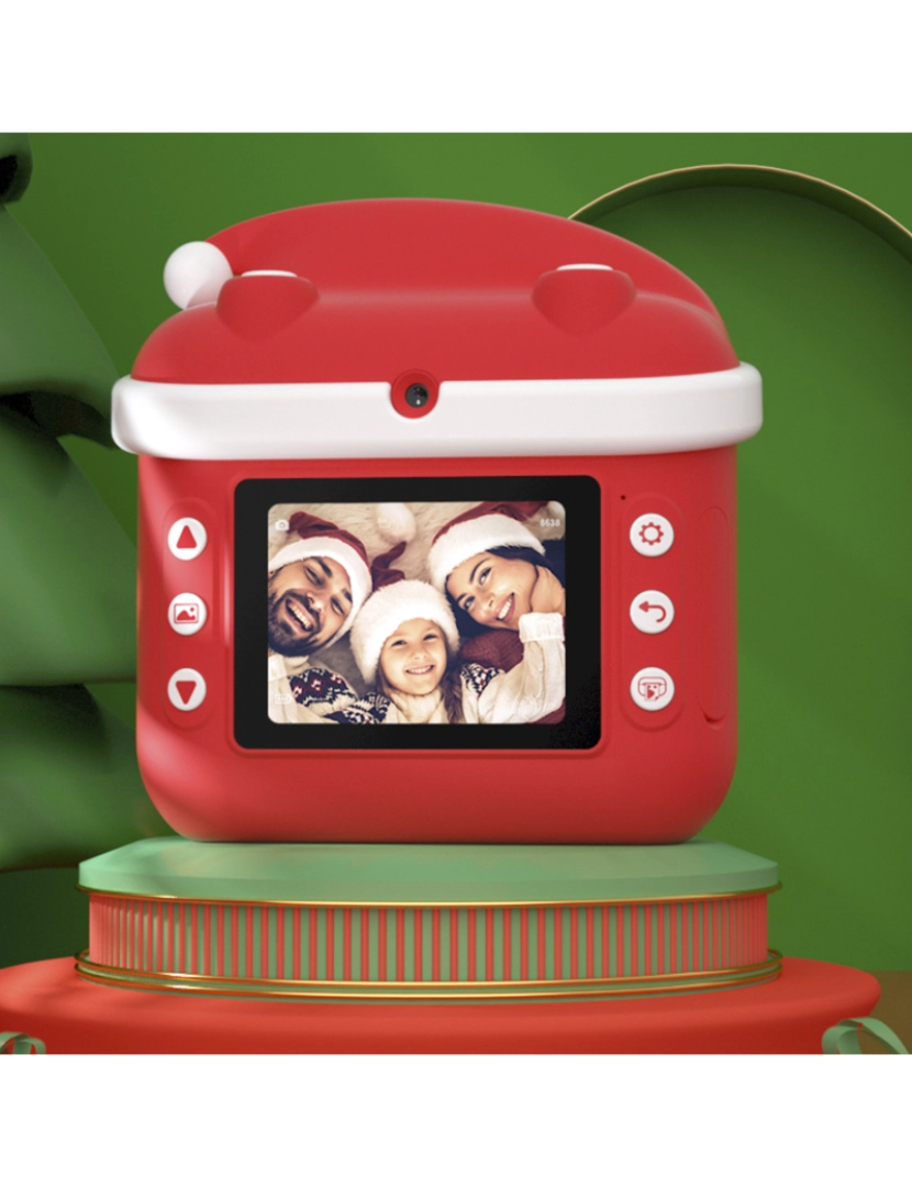imagem de DAM Câmera digital, desenho de Papai Noel, fotos de 12mpx e vídeo HD para crianças. Impressão instantânea de suas fotos favoritas. 12,6x4,2x8,5 cm. cor vermelha4