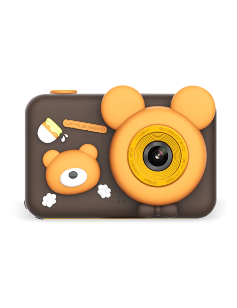 DAM - DAM Câmera digital, design Bear, com fotos de 26mpx e vídeo FHD para crianças. Tela de 2 polegadas. Inclui tripé com função de aderência. 8x5x6,2cm. Cor marron