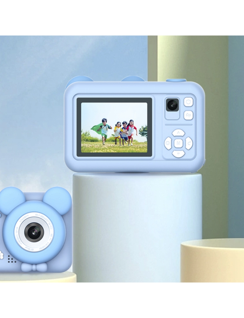 imagem de DAM Câmera digital, design Bear, com fotos de 26mpx e vídeo FHD para crianças. Tela de 2 polegadas. Inclui tripé com função de aderência. 8x5x6,2cm. Cor marron7