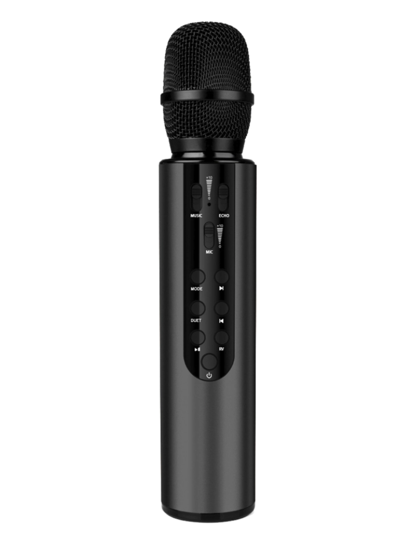 DAM - DAM Microfone de karaokê com alto-falante embutido, Bluetooth 5.0. Bateria de 2000mAh. Tipo condensador. 24x5x5 cm. Cor preta