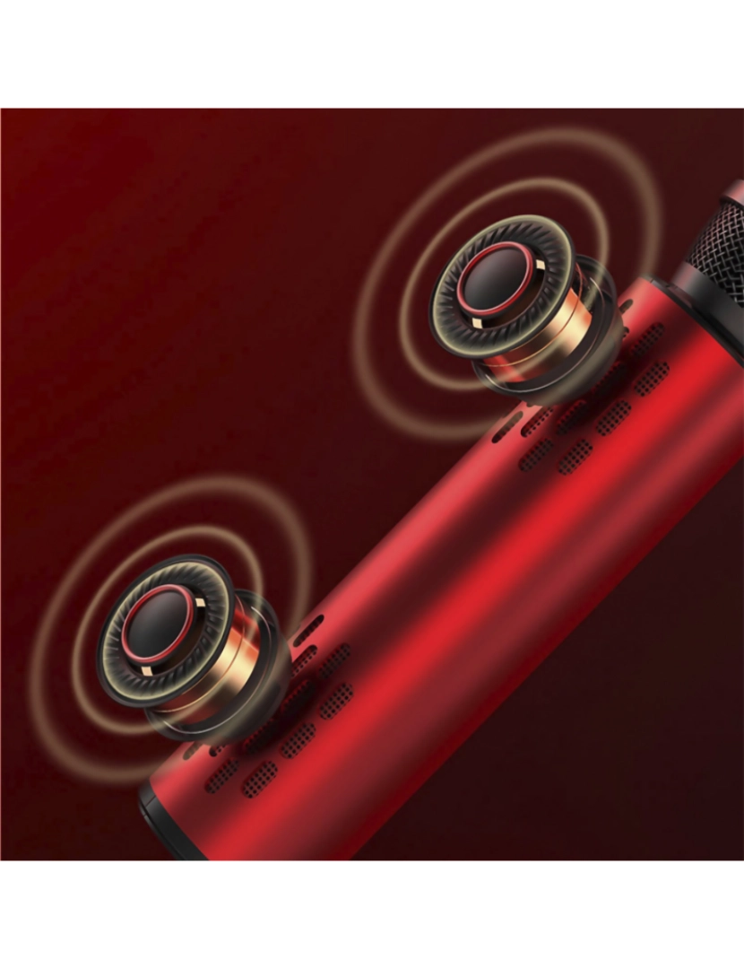 imagem de DAM Microfone de karaokê com alto-falante embutido, Bluetooth 5.0. Bateria de 2000mAh. Tipo condensador. 24x5x5 cm. Cor preta7
