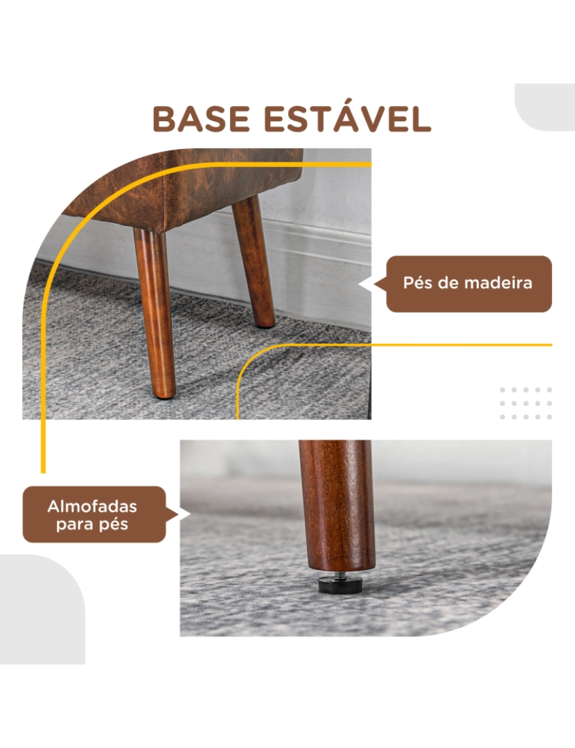 imagem de Banco Pé de Cama 114x38x42cm cor marrom 831-706V80BN6