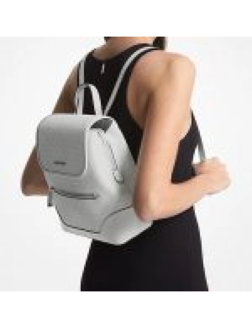 imagem de Michael Kors Mochila Harrison Branco Alumínio3