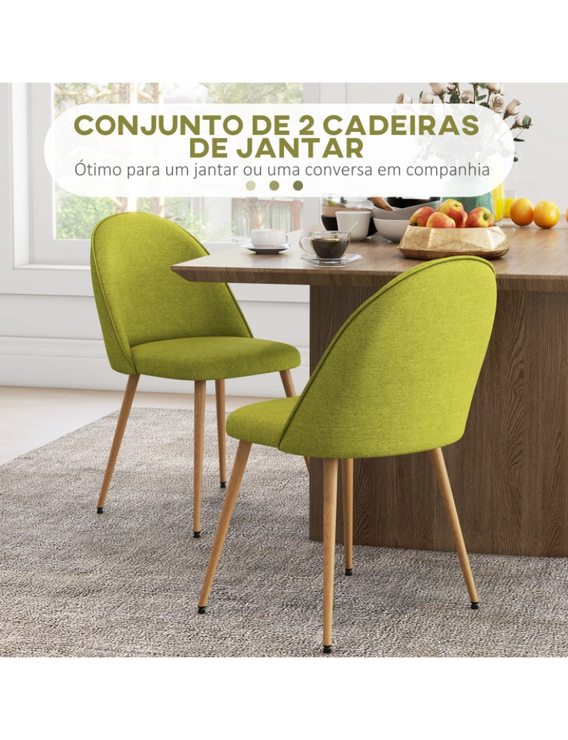 imagem de Cadeiras Sala de Jantar 50x52x83cm cor verde 83A-032V00YG4