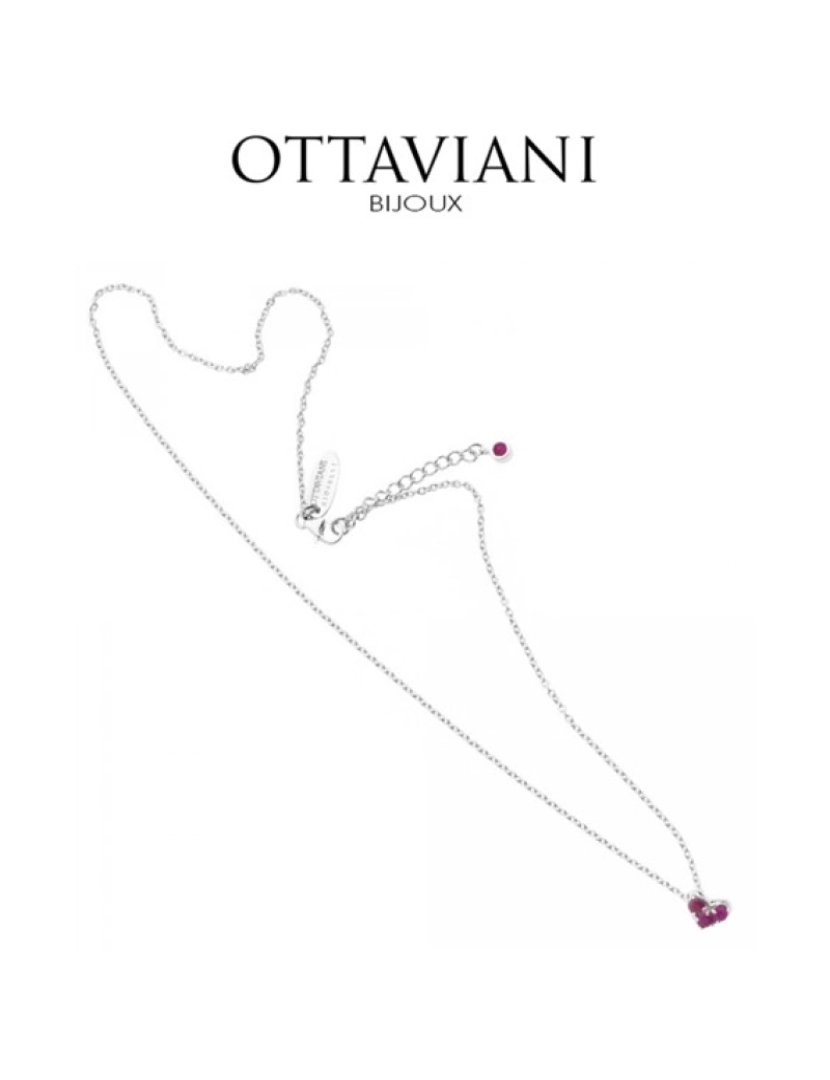 Ottaviani - Ottaviani Colar Silver Heart Pink