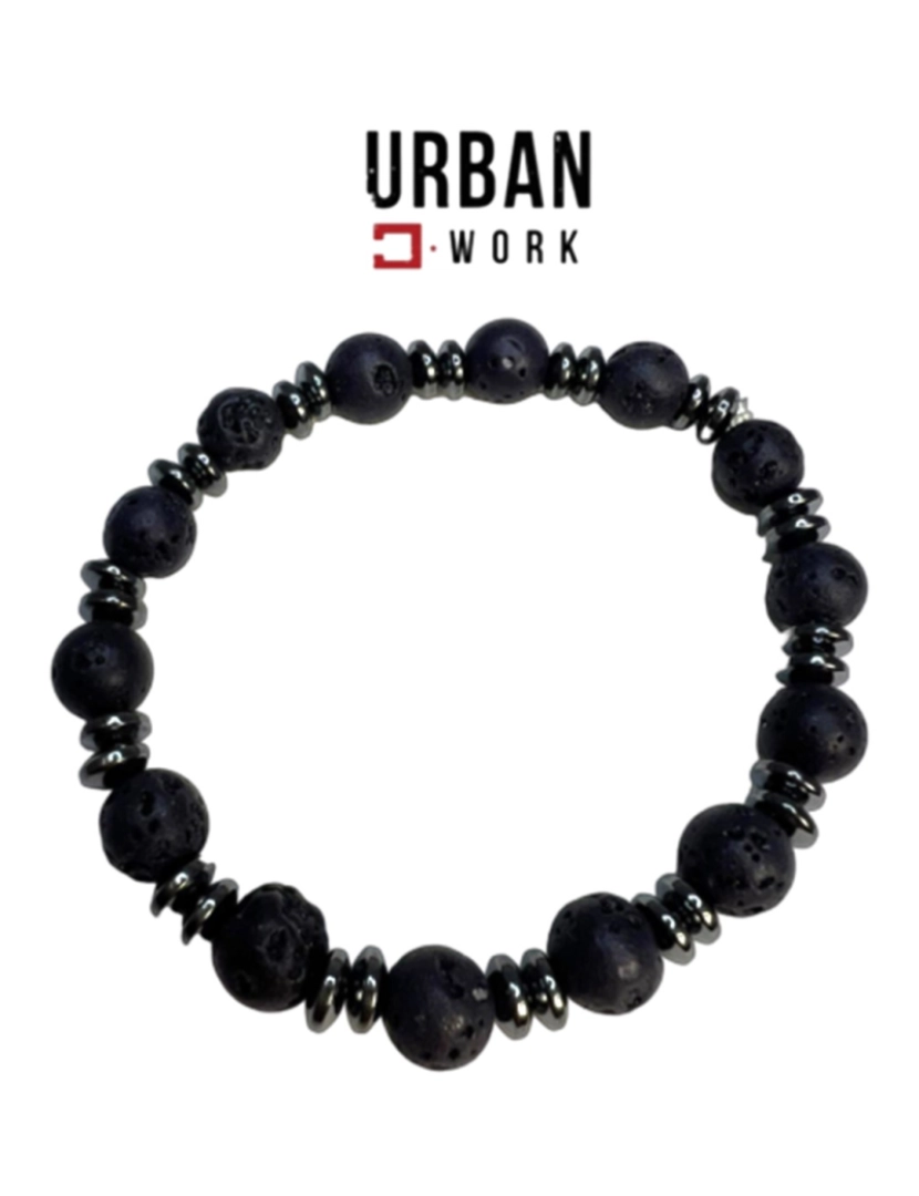 Urban Work  - Urban Work Mahaia Pulseira  Preta com Pedras  Homem  HT