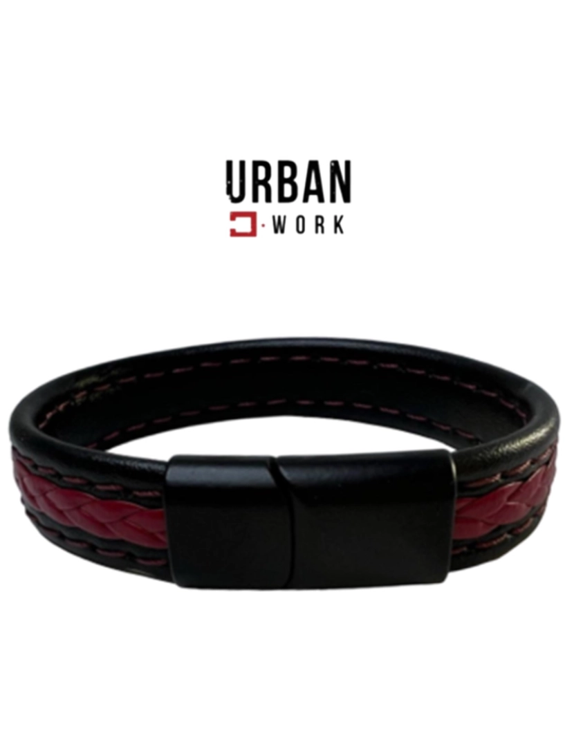 Urban Work  - Urban Work Mahaia Pulseira Preta e Vermelha Homem Pele HT