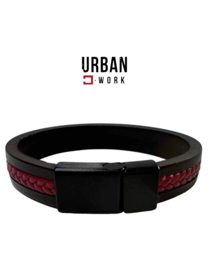 Urban Work  - Urban Work Mahaia Pulseira Preta e Vermelha Homem Pele HT