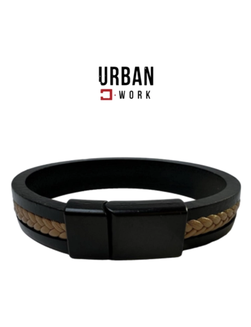 Urban Work  - Urban Work Mahaia Pulseira Camel e Preta Homem Pele HT