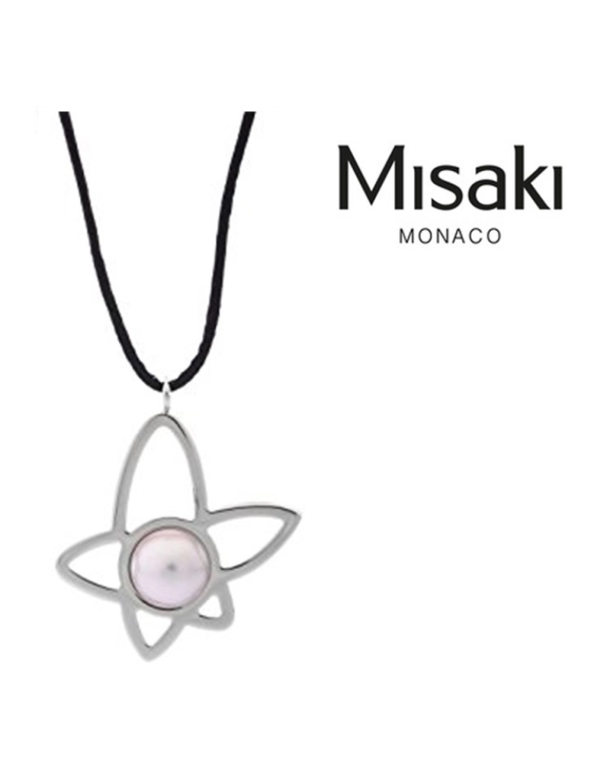 Misaki - Colar Misaki QCRPLOTUSFLOWER  Silver &amp; Black