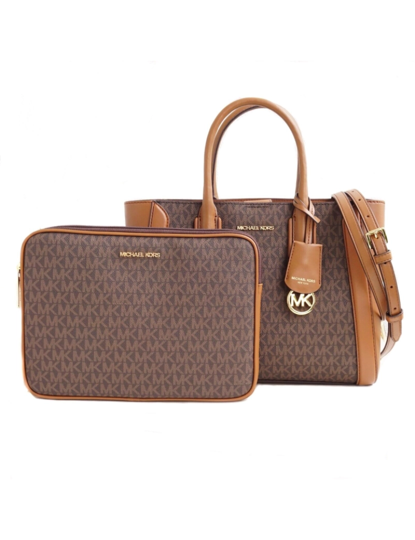 imagem de Michael Kors Conjunto 2 Em 1 Mala de Ombro + Bolsa Ipad 35S2G6KS6B3