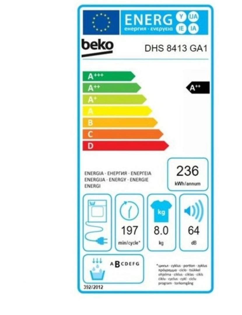 imagem de Secadora de condensação BEKO DHS 8413 GA1 Branco2