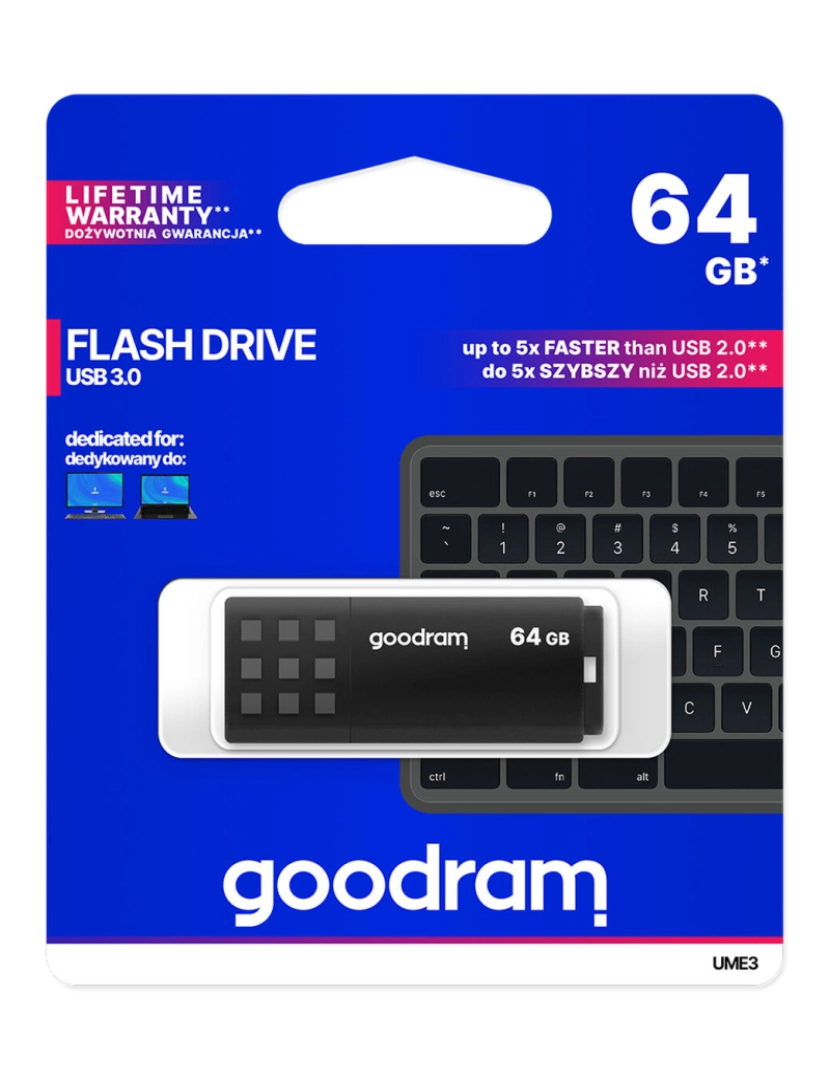 imagem de Memória USB GoodRam UME3 Preto 64 GB5