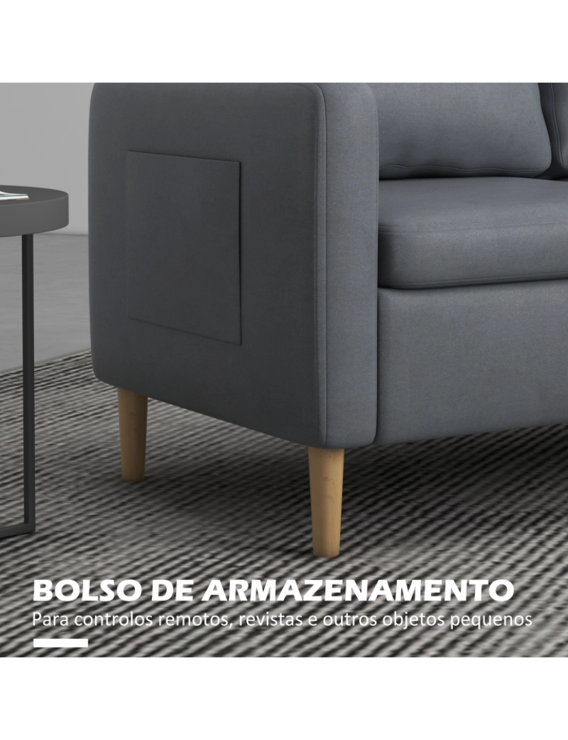 imagem de Sofá 2 Lugares 143x76x83cm cor cinzento 839-733V01GY7