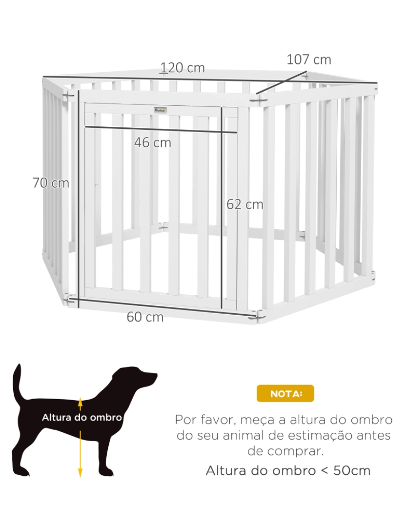 imagem de Parque para Cães 120x107x70cm cor branco D06-196V00WT3