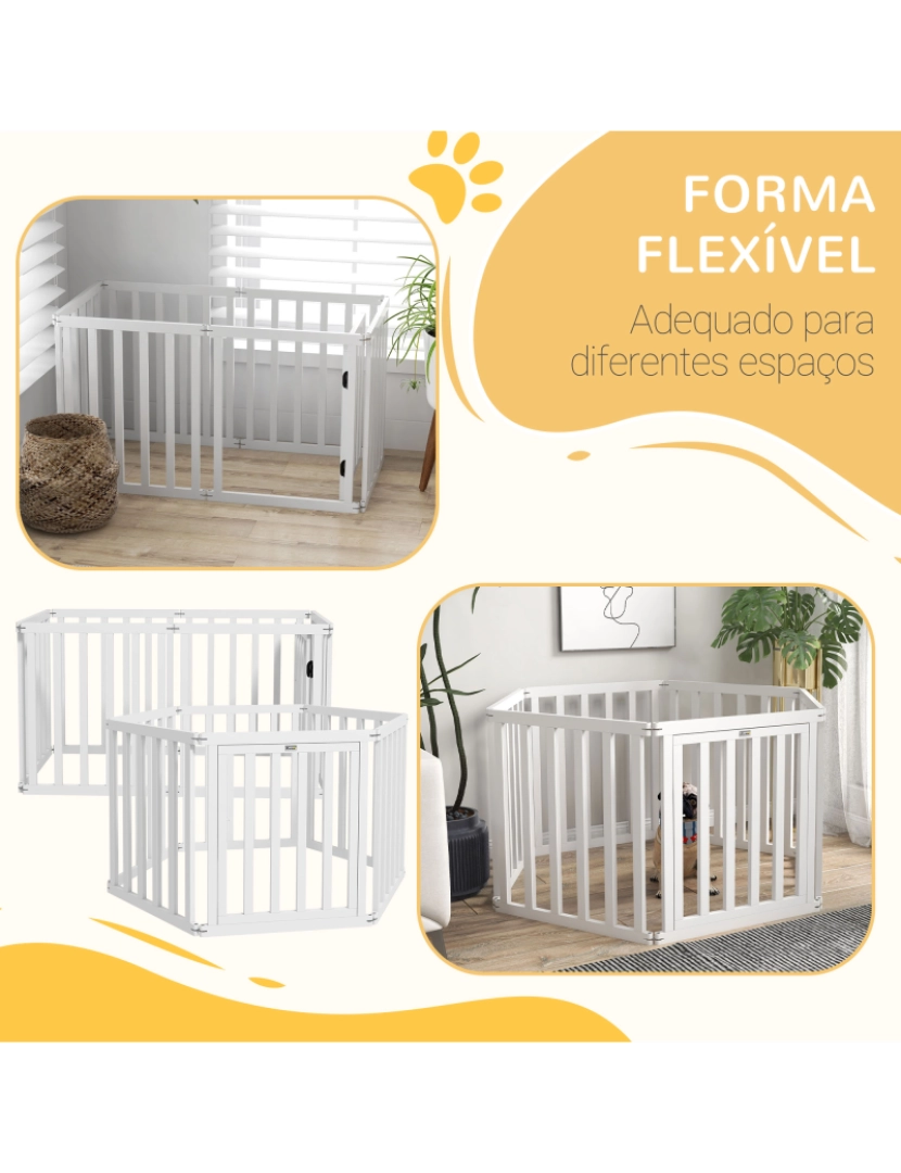 imagem de Parque para Cães 120x107x70cm cor branco D06-196V00WT5