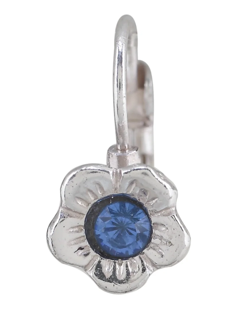 imagem de Brinco Prata Dormilona Cristal Swarovski Flower1Azul2