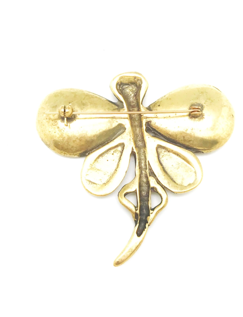 imagem de Broche Libélula Dourado Zamak Banhado 7 5Cm3