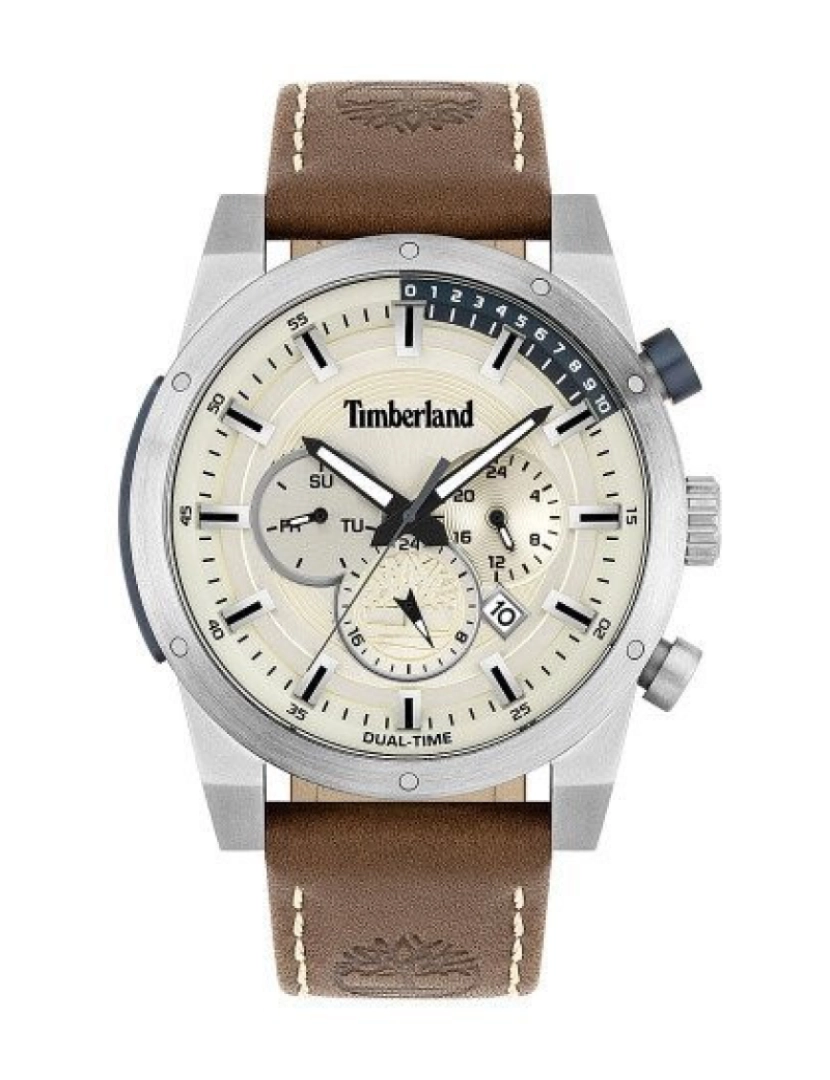 Timberland - Relógio Homem Bergeron Gmt Mostrador Preto Bracelete  Pele Castanha