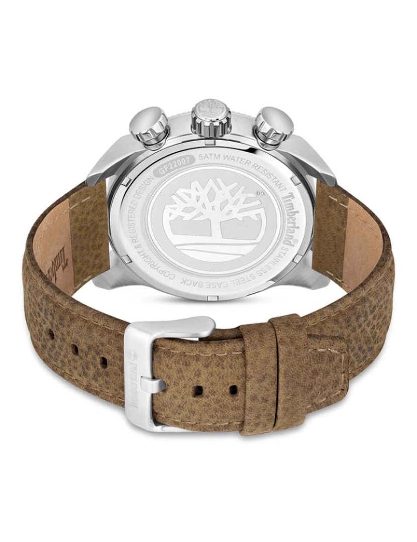 imagem de Relógio Homem Hadlock Multifunções Mostrador Preto Bracelete Pele Castanha2